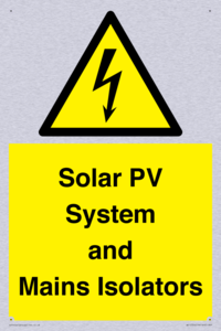 Solar PV System and Mains Isolators